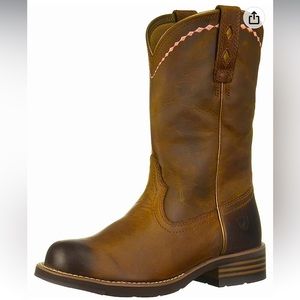 Ariat unbridled roper western boots — leather cowgirl boots brown, size 6.5